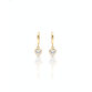 Brinco tranqueta coração zirconia 6x6